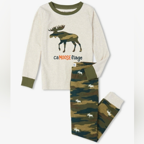 Camooseflage Kids Appliqué Pajama Set - Picture 1 of 3